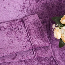 Rideau De Style Américain Antique Sur Mesure En Chenille Violet Uni, Tissu Occultant Pour Chambre À Coucher