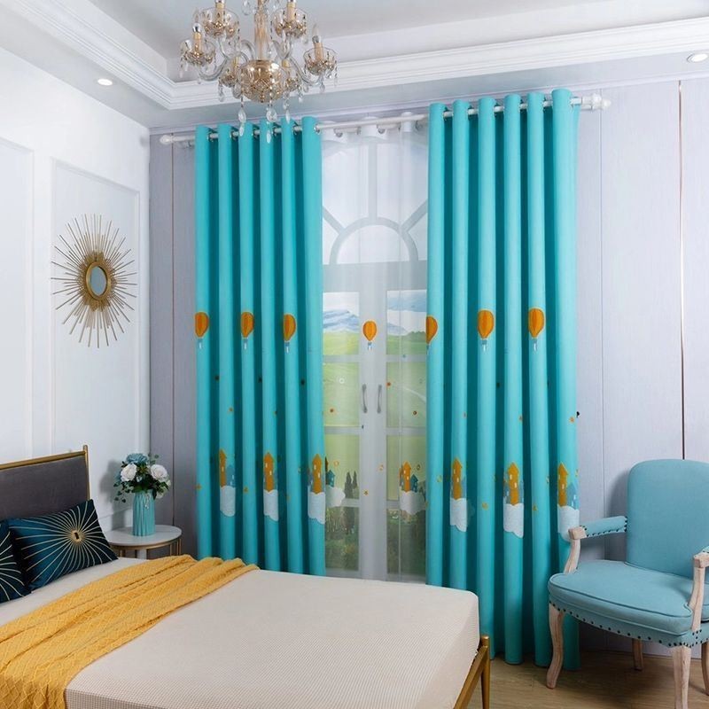 Rideaux Occultants Brodés Montgolfière Pour Chambre D'Enfant