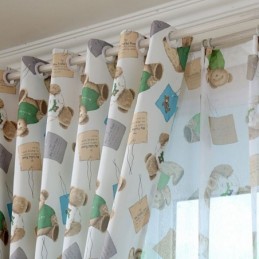 Rideau Sur Mesure Motif Ours De Dessin Animé, Joli Rideau Pour Chambre De Garçon Et De Fille