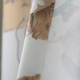 Rideau Sur Mesure Motif Ours De Dessin Animé, Joli Rideau Pour Chambre De Garçon Et De Fille