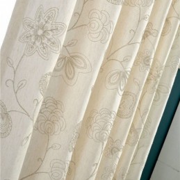 Rideau Japonais Simple Sur Mesure, Broderie, Tissu En Coton Et Lin Respectueux De L'Environnement