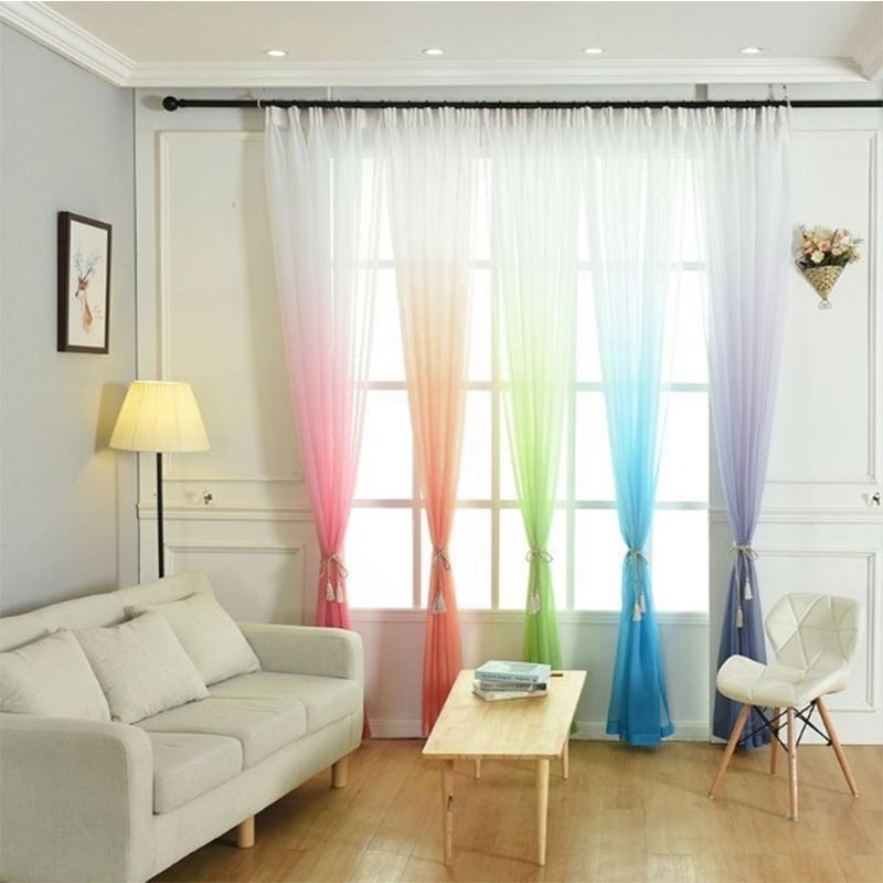Rideaux En Voile Transparents Et Respirants Pour Salon, Imprimés Minimalistes Et Modernes