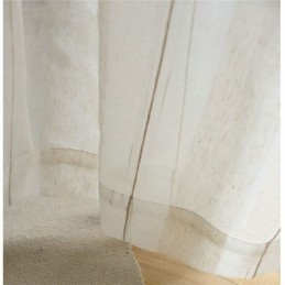 Rideau Transparent Japonais Simple Sur Mesure, Rideau À Grandes Rayures, Tissu Jacquard En Lin Blanc