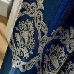 Rideau Nordique Simple Sur Mesure, Broderie Bleue, Tissu Pour Salon Et Bureau