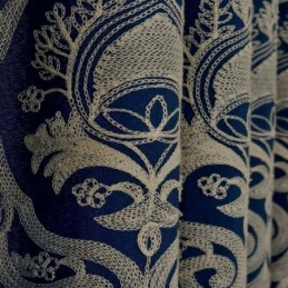 Rideau Nordique Simple Sur Mesure, Broderie Bleue, Tissu Pour Salon Et Bureau