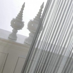 Rideau Transparent Simple Et Moderne, Fabriqué Sur Mesure, À Rayures Grises, En Jacquard, Pour Salon, Bureau