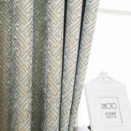 Rideau De Style Abstrait Nordique Sur Mesure, Rideau Labyrinthe Jarquard, Tissu Occultant En Chenille Bice Pour Salon