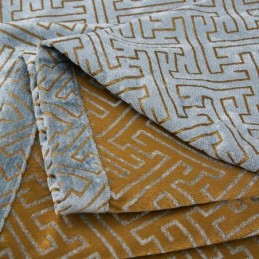 Rideau De Style Abstrait Nordique Sur Mesure, Rideau Labyrinthe Jarquard, Tissu Occultant En Chenille Bice Pour Salon