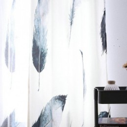 Rideau Minimaliste Moderne Sur Mesure, Impression Numérique 5D, Traitement De Fenêtre En Plumes Réalistes