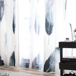 Rideau Minimaliste Moderne Sur Mesure, Impression Numérique 5D, Traitement De Fenêtre En Plumes Réalistes