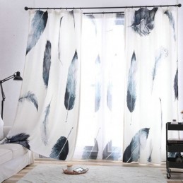 Rideau Minimaliste Moderne Sur Mesure, Impression Numérique 5D, Traitement De Fenêtre En Plumes Réalistes