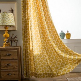 Rideau En Coton Jaune Sur...