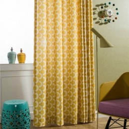 Rideau En Coton Jaune Sur Mesure, Imprimé Unique, Pour Chambre À Coucher, Salon