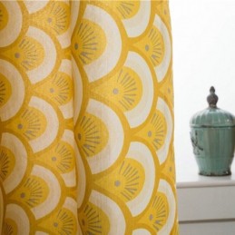 Rideau En Coton Jaune Sur Mesure, Imprimé Unique, Pour Chambre À Coucher, Salon