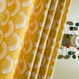 Rideau En Coton Jaune Sur Mesure, Imprimé Unique, Pour Chambre À Coucher, Salon