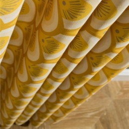 Rideau En Coton Jaune Sur Mesure, Imprimé Unique, Pour Chambre À Coucher, Salon