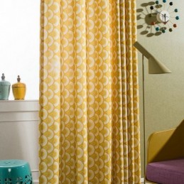 Rideau En Coton Jaune Sur Mesure, Imprimé Unique, Pour Chambre À Coucher, Salon