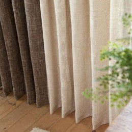 Rideau De Style Pastoral Européen, Sur Mesure, Couleur Unie, Coutures Épaisses