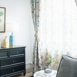 Rideau Transparent De Dessin Animé Américain Sur Mesure, Tissu Imprimé Étoiles De Mer Et Coquillages Pour Chambre D'Enfant
