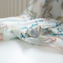 Rideau Transparent De Dessin Animé Américain Sur Mesure, Tissu Imprimé Étoiles De Mer Et Coquillages Pour Chambre D'Enfant