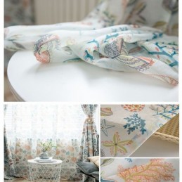 Rideau Transparent De Dessin Animé Américain Sur Mesure, Tissu Imprimé Étoiles De Mer Et Coquillages Pour Chambre D'Enfant