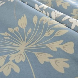 Rideau Japonais Simple Sur Mesure, Imprimé Fleurs Bleues