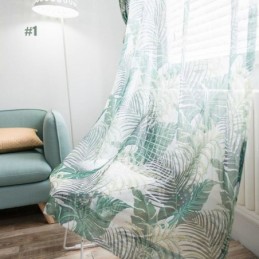 Rideau Transparent Rural Américain Sur Mesure, Broderie De Feuilles Uniques, Tissu Respirant