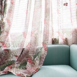 Rideau Transparent Rural Américain Sur Mesure, Broderie De Feuilles Uniques, Tissu Respirant