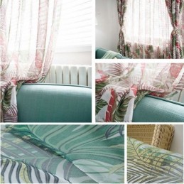 Rideau Transparent Rural Américain Sur Mesure, Broderie De Feuilles Uniques, Tissu Respirant