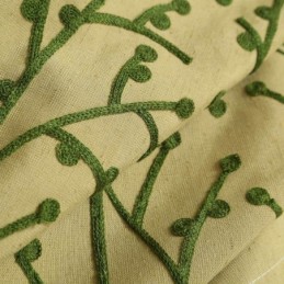 Rideau Américain Antique Sur Mesure, Broderie Jaune, Tissu En Coton Et Lin Protecteur Pour L'Environnement
