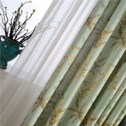 Rideau Rural Américain Sur Mesure, Imprimé Feuilles D'Arbres, Tissu De Protection De L'Environnement En Coton