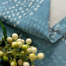 Rideau Américain Antique Sur Mesure, Imprimé Cercle Bleu