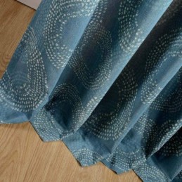 Rideau Américain Antique Sur Mesure, Imprimé Cercle Bleu