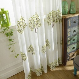Rideau Transparent Européen Sur Mesure, Style Pastoral, Broderie