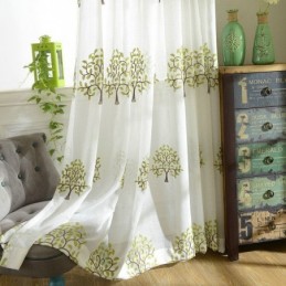 Rideau Transparent Européen Sur Mesure, Style Pastoral, Broderie