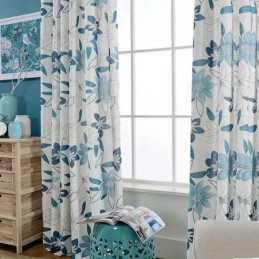 Rideau Simple Et Moderne Sur Mesure, Tissu De Chambre À Coucher Imprimé De Fleurs Fraîches