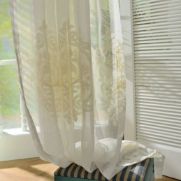Rideau Transparent Simple Nordique Fait Sur Mesure, Tissu Européen Brodé De Fleurs Pour Salon Et Bureau