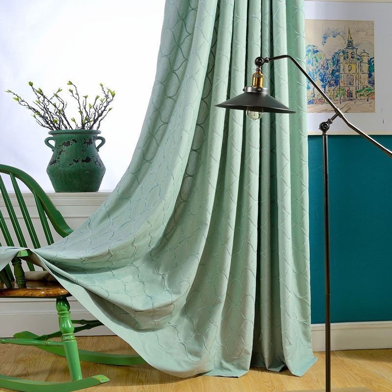 Rideau Japonais Simple Sur Mesure, Broderie Géométrique, Tissu Écologique De Protection De L'Environnement