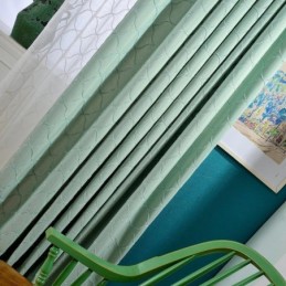 Rideau Japonais Simple Sur Mesure, Broderie Géométrique, Tissu Écologique De Protection De L'Environnement