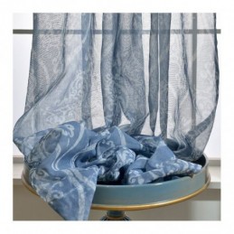 Rideau Transparent Japonais Simple Sur Mesure, Tissu Imprimé Bleu Pour Salon D'Étude