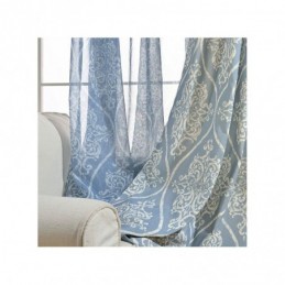 Rideau Transparent Japonais Simple Sur Mesure, Tissu Imprimé Bleu Pour Salon D'Étude