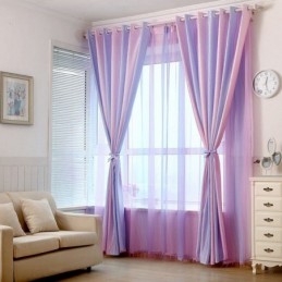 Rideaux Jacquard Modernes À Rayures Colorées Et Dégradées, Sur Mesure Pour Chambre De Fille