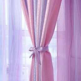 Rideaux Jacquard Modernes À Rayures Colorées Et Dégradées, Sur Mesure Pour Chambre De Fille