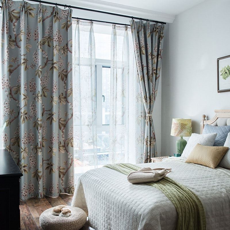 Rideau Rural Moderne Fait Sur Mesure, Rideau Imprimé Par Pulvérisation, Tissu Occultant Protecteur Pour L'Environnement De La Chambre