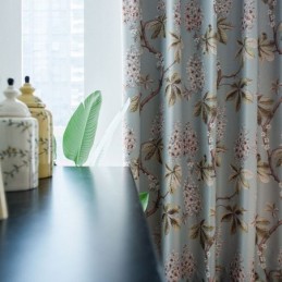 Rideau Rural Moderne Fait Sur Mesure, Rideau Imprimé Par Pulvérisation, Tissu Occultant Protecteur Pour L'Environnement De La Chambre