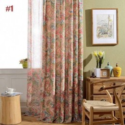 Rideau Américain Antique Sur Mesure, Tissu De Chambre À Coucher Imprimé Floral Contrasté