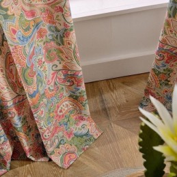 Rideau Américain Antique Sur Mesure, Tissu De Chambre À Coucher Imprimé Floral Contrasté