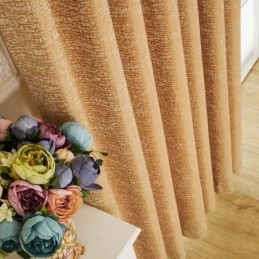 Rideau De Style Abstrait Américain Sur Mesure, Tissu Occultant En Chenille Marron À Motif Géométrique Jarquard