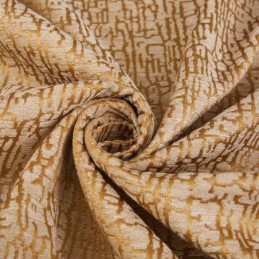 Rideau De Style Abstrait Américain Sur Mesure, Tissu Occultant En Chenille Marron À Motif Géométrique Jarquard