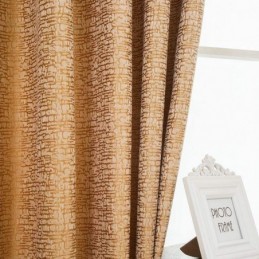 Rideau De Style Abstrait Américain Sur Mesure, Tissu Occultant En Chenille Marron À Motif Géométrique Jarquard